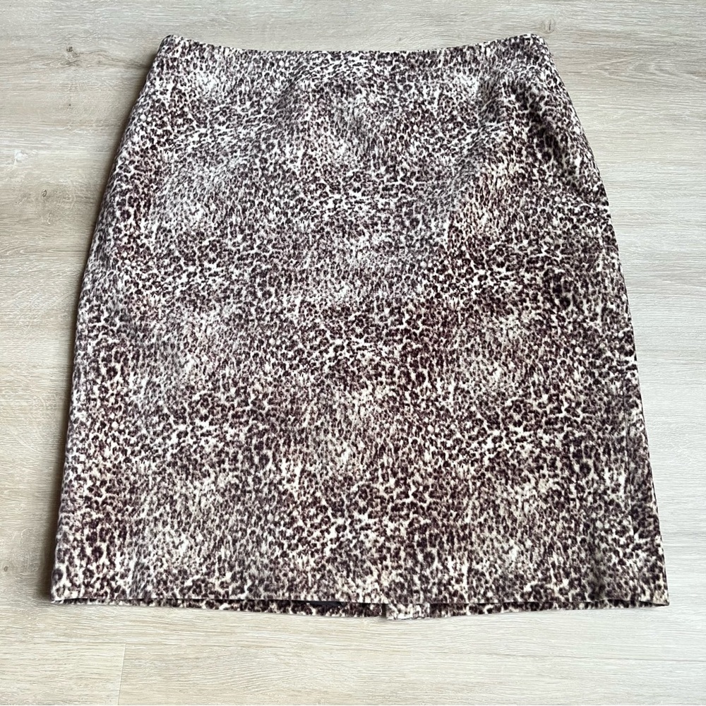Talbots Velvet Cheetah Print Pencil Skirt Animal Print SZ 6